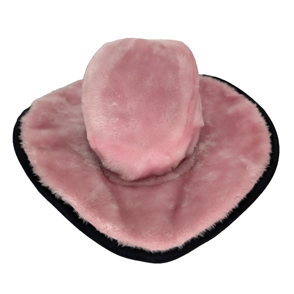 Vintage Goorin Bros Pink Fuzzy Faux Fur‎ Wide Brim Cowboy Western Hat Rare main image 14